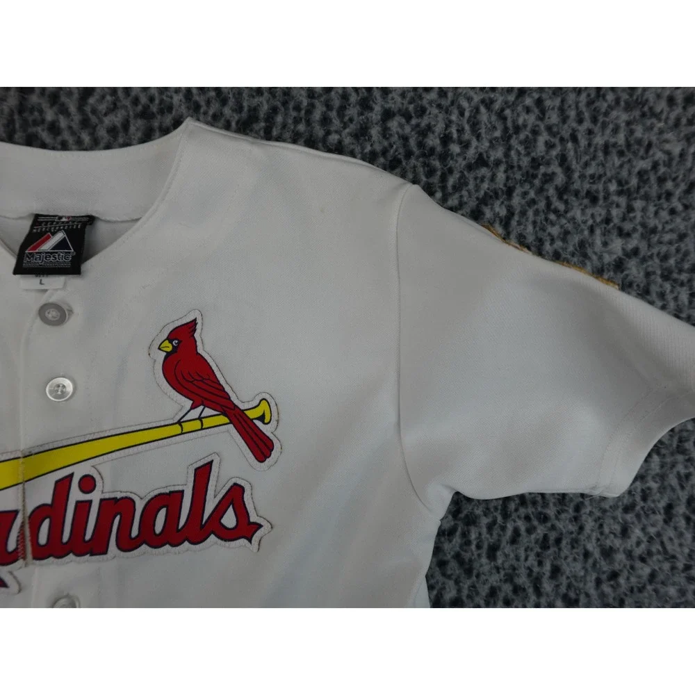 Majestic Baseball Jersey‎ Youth Large White 2011 World Series David Freese 23